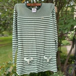 Lacoste Devanlay Woolmark Striped green and mint Fitted Sweater.